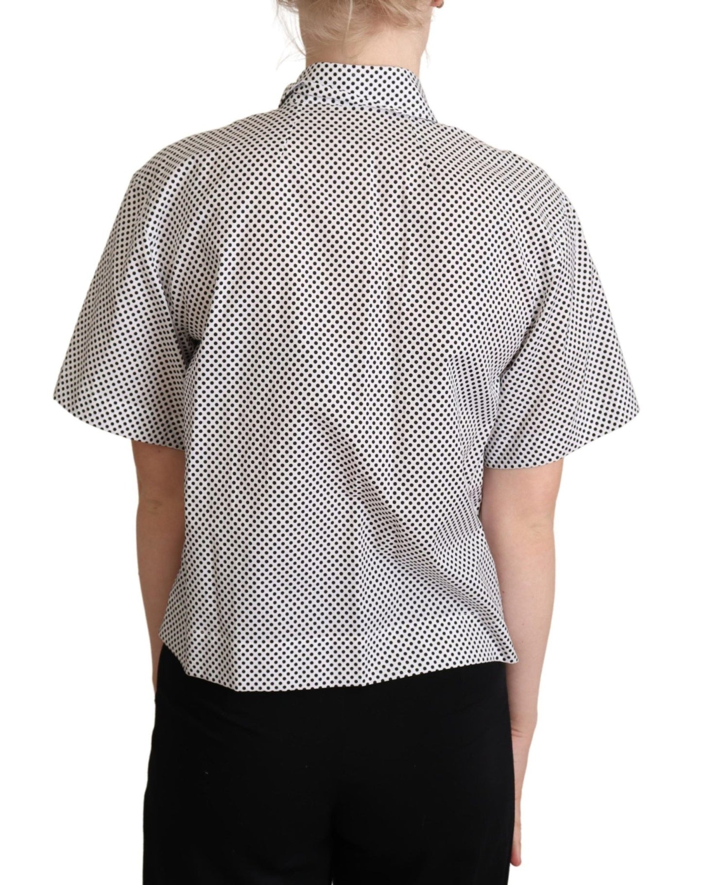 Dolce & Gabbana Elegant Polka Dot Cotton Polo Top - Sandy Store ByNet