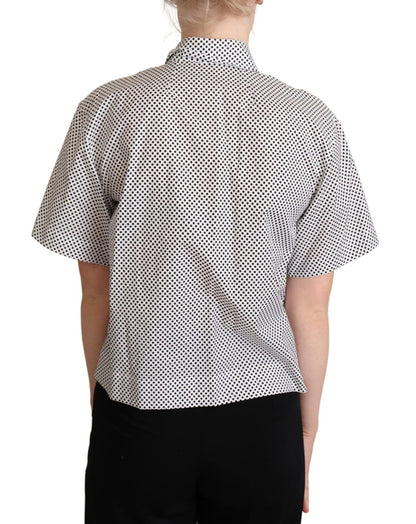Dolce & Gabbana Elegant Polka Dot Cotton Polo Top - Sandy Store ByNet