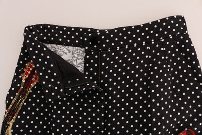 Dolce & Gabbana Elegant Polka Dot Embellished Trousers - Sandy Store ByNet
