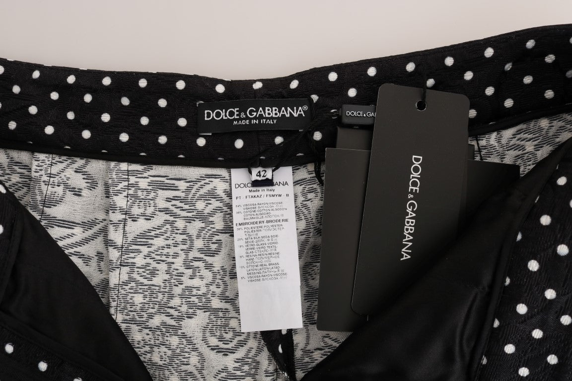 Dolce & Gabbana Elegant Polka Dot Embellished Trousers - Sandy Store ByNet
