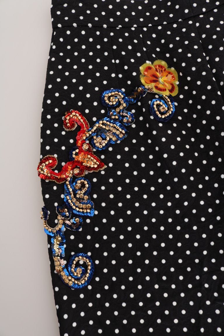 Dolce & Gabbana Elegant Polka Dot Embellished Trousers - Sandy Store ByNet