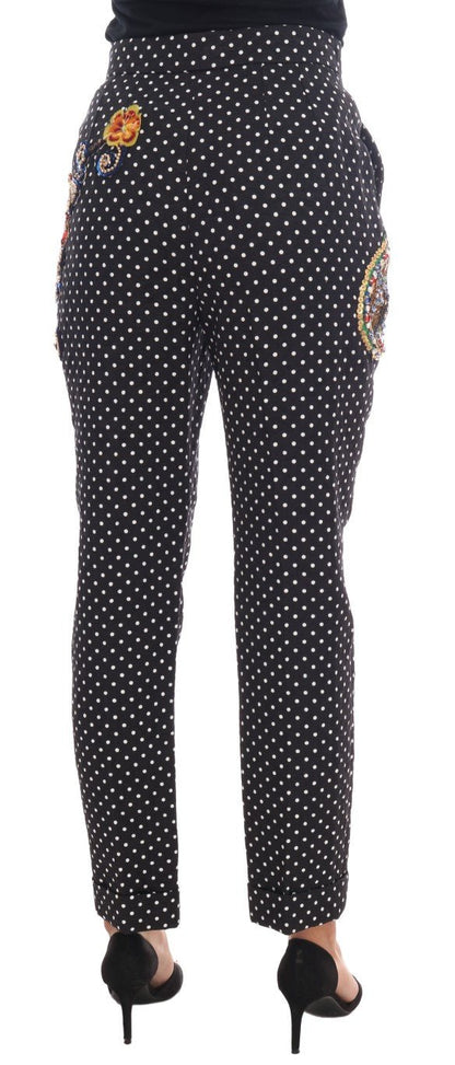 Dolce & Gabbana Elegant Polka Dot Embellished Trousers - Sandy Store ByNet