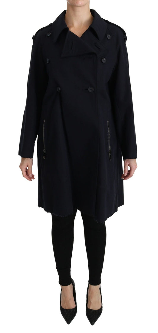 Dolce & Gabbana Elegant Polka Dot Lined Blue Jacket - Sandy Store ByNet