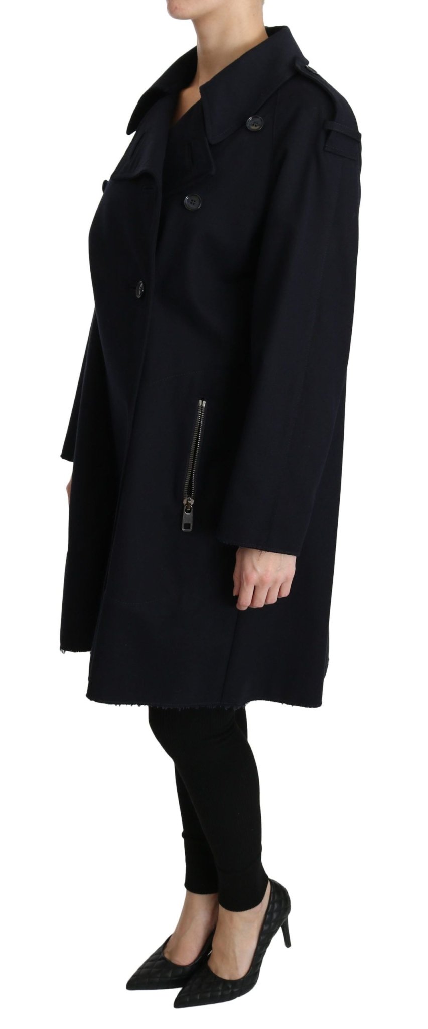 Dolce & Gabbana Elegant Polka Dot Lined Blue Jacket - Sandy Store ByNet