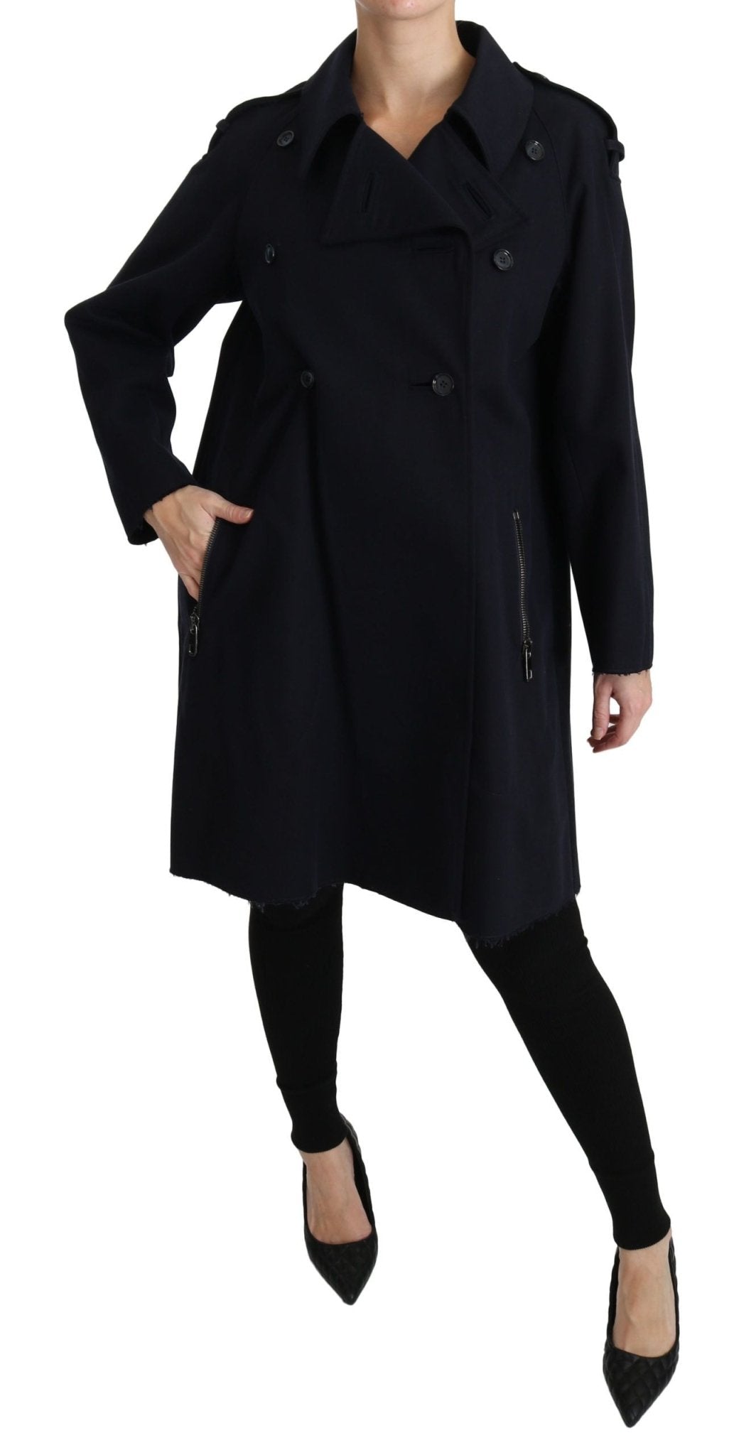 Dolce & Gabbana Elegant Polka Dot Lined Blue Jacket - Sandy Store ByNet