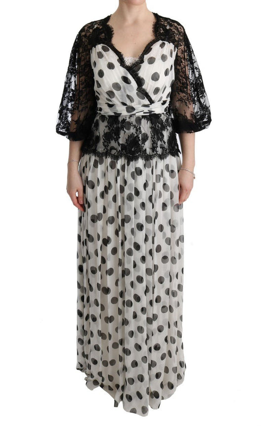 Dolce & Gabbana Elegant Polka Dotted Full Length Gown - Sandy Store ByNet