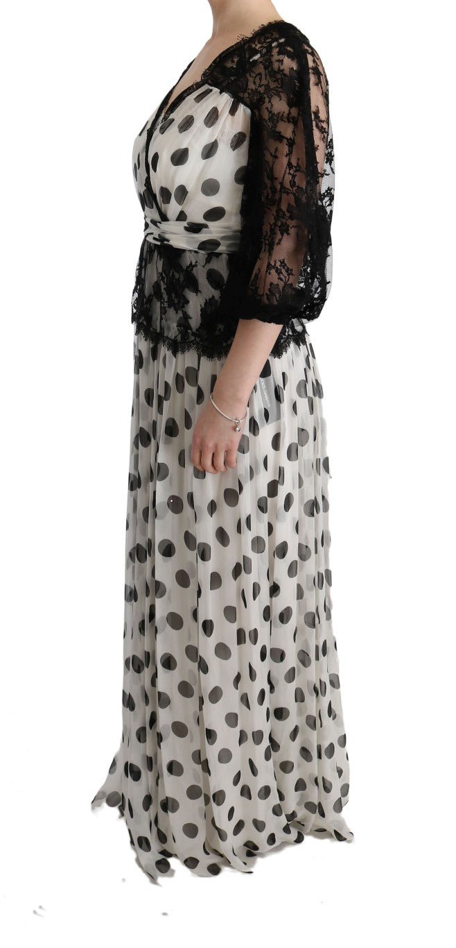 Dolce & Gabbana Elegant Polka Dotted Full Length Gown - Sandy Store ByNet
