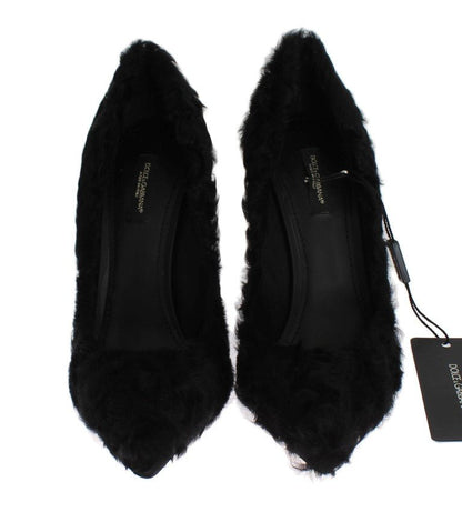 Dolce & Gabbana Elegant Pumps in Luxe Xiangao Fur Leather - Sandy Store ByNet