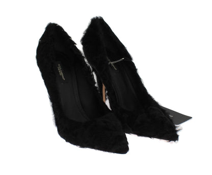 Dolce & Gabbana Elegant Pumps in Luxe Xiangao Fur Leather - Sandy Store ByNet