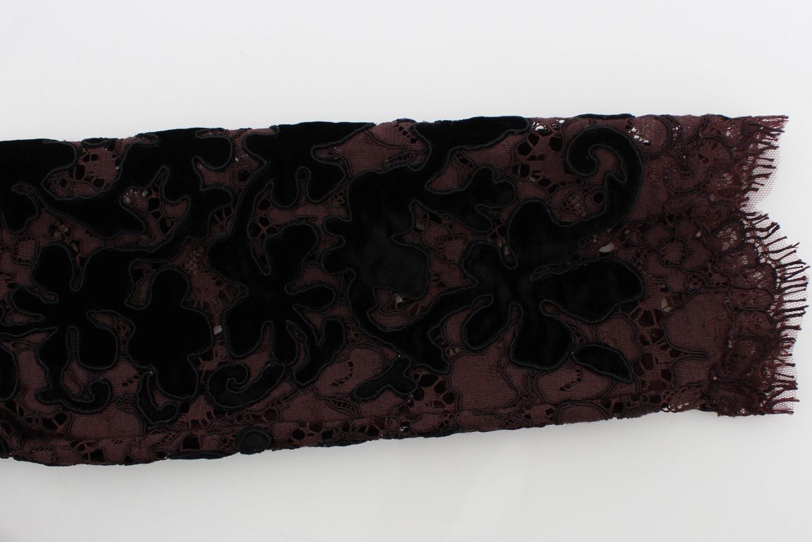 Dolce & Gabbana Elegant Purple Floral Lace Maxi Dress - Sandy Store ByNet