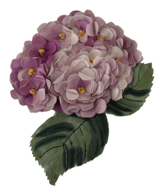 Dolce & Gabbana Elegant Purple Floral Silk Blend Brooch - Sandy Store ByNet
