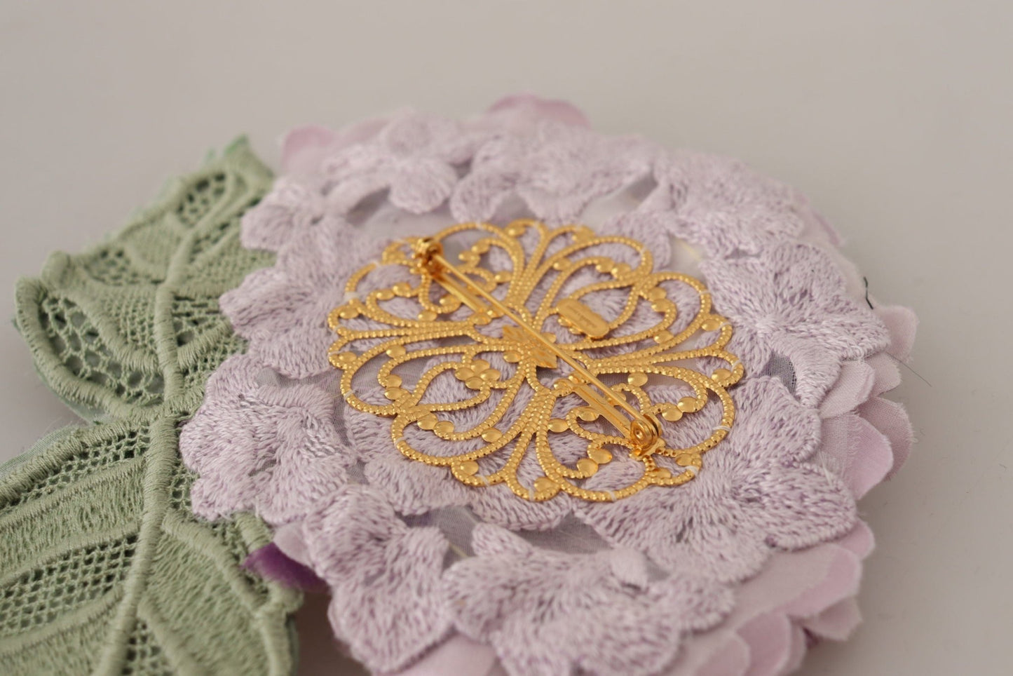 Dolce & Gabbana Elegant Purple Floral Silk Blend Brooch - Sandy Store ByNet
