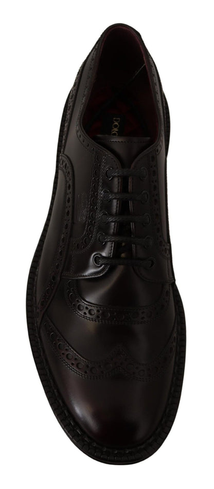 Dolce & Gabbana Elegant Purple Leather Derby Formal Shoes - Sandy Store ByNet