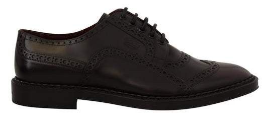 Dolce & Gabbana Elegant Purple Leather Derby Formal Shoes - Sandy Store ByNet