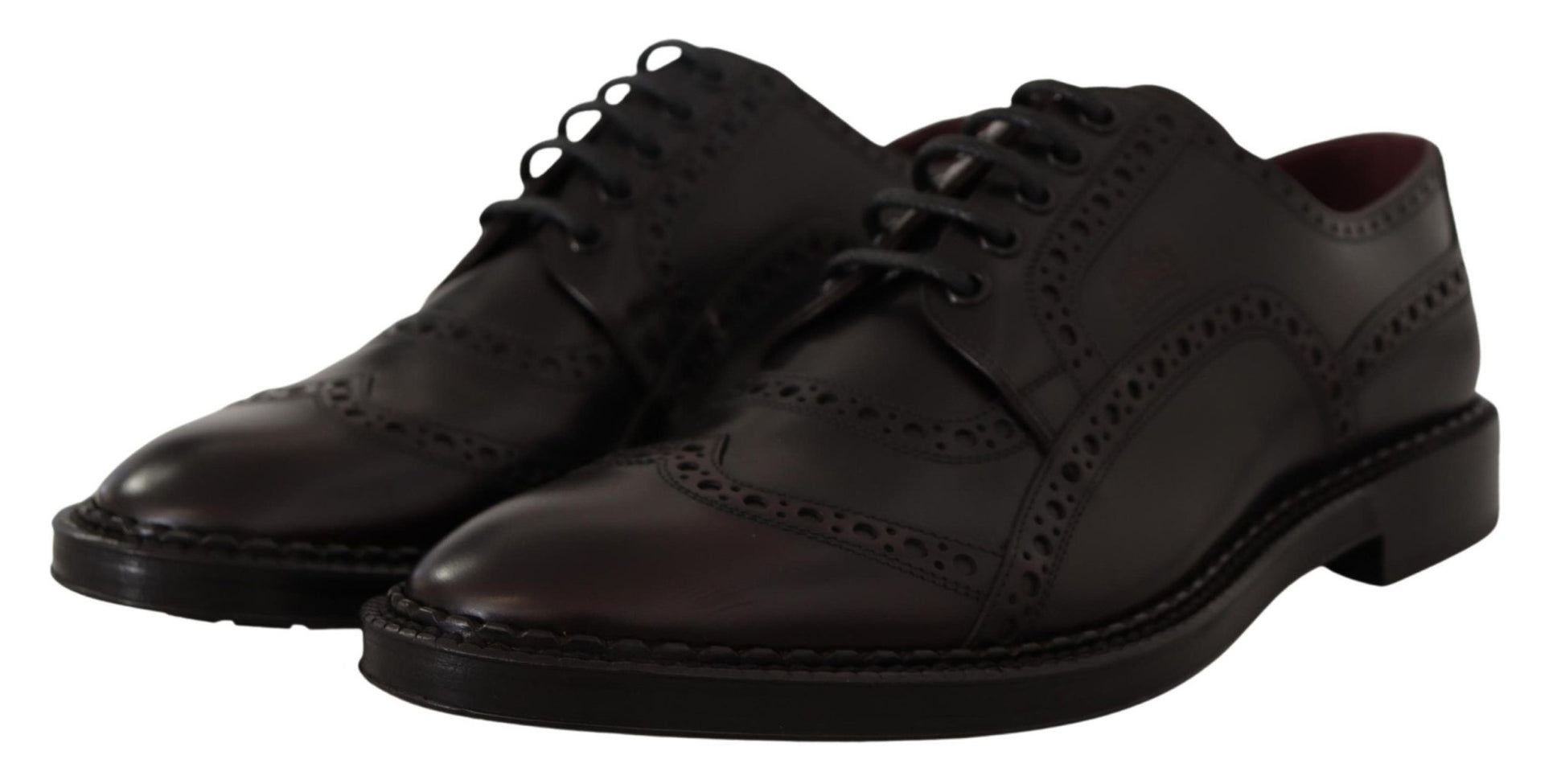 Dolce & Gabbana Elegant Purple Leather Derby Formal Shoes - Sandy Store ByNet
