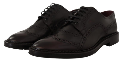 Dolce & Gabbana Elegant Purple Leather Derby Formal Shoes - Sandy Store ByNet