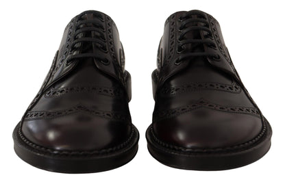 Dolce & Gabbana Elegant Purple Leather Derby Formal Shoes - Sandy Store ByNet