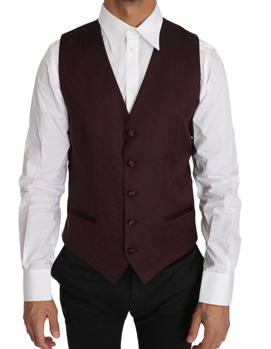 Dolce & Gabbana Elegant Purple Patterned Men's Formal Vest - Sandy Store ByNet