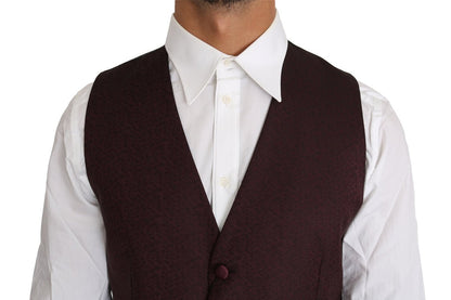 Dolce & Gabbana Elegant Purple Patterned Men's Formal Vest - Sandy Store ByNet