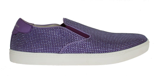 Dolce & Gabbana Elegant Purple Strass Fashion Sneakers - Sandy Store ByNet