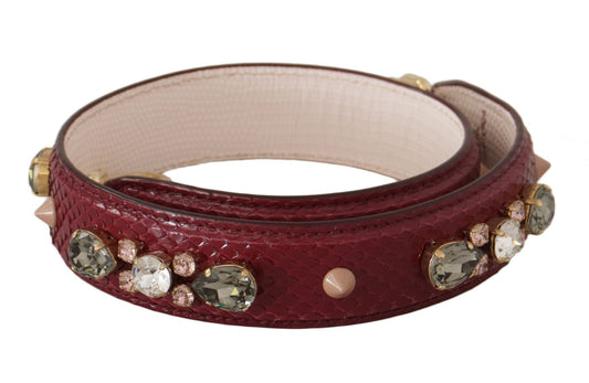 Dolce & Gabbana Elegant Python Leather Bag Strap in Bordeaux - Sandy Store ByNet