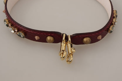 Dolce & Gabbana Elegant Python Leather Bag Strap in Bordeaux - Sandy Store ByNet