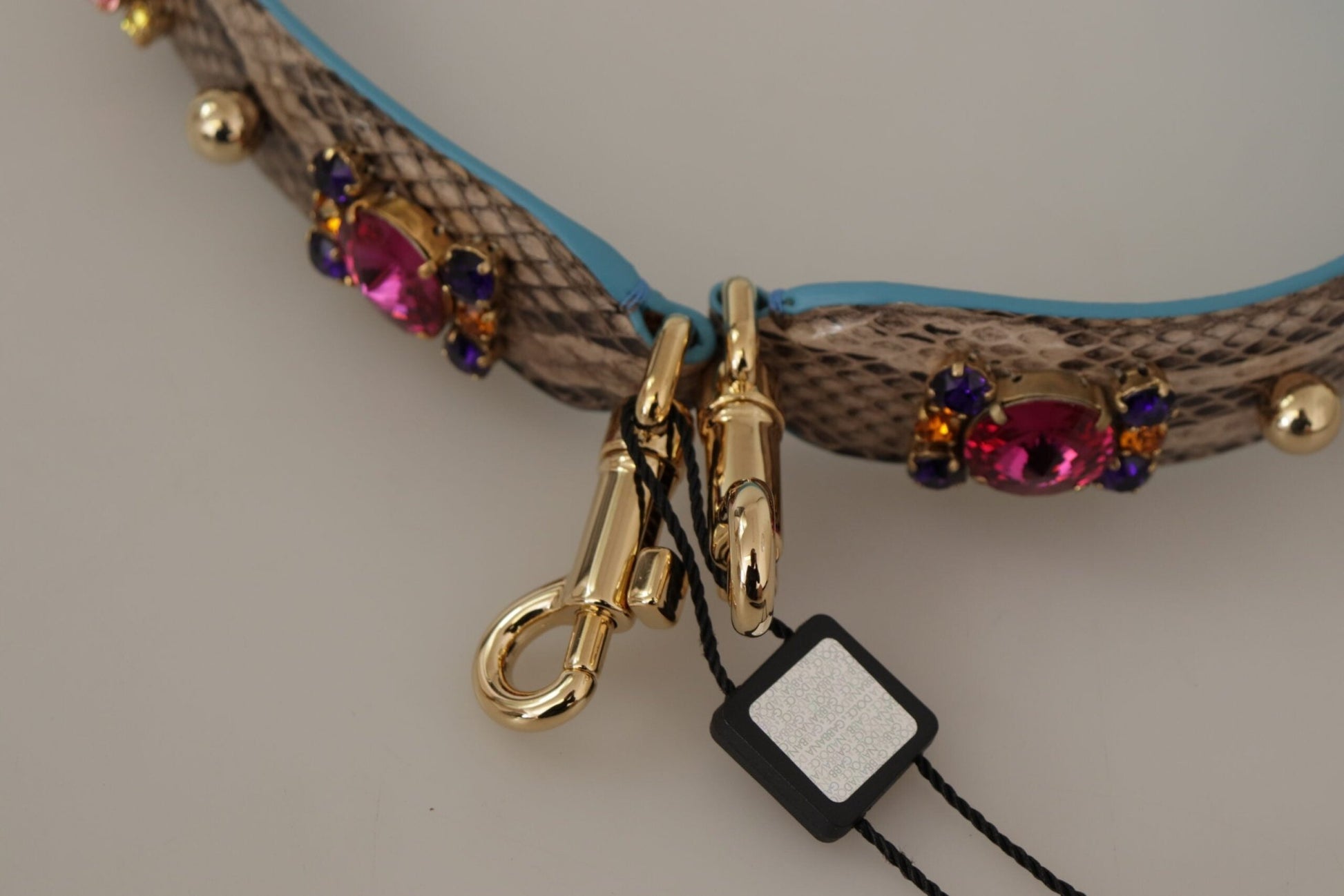 Dolce & Gabbana Elegant Python Leather Shoulder Strap Accessory - Sandy Store ByNet