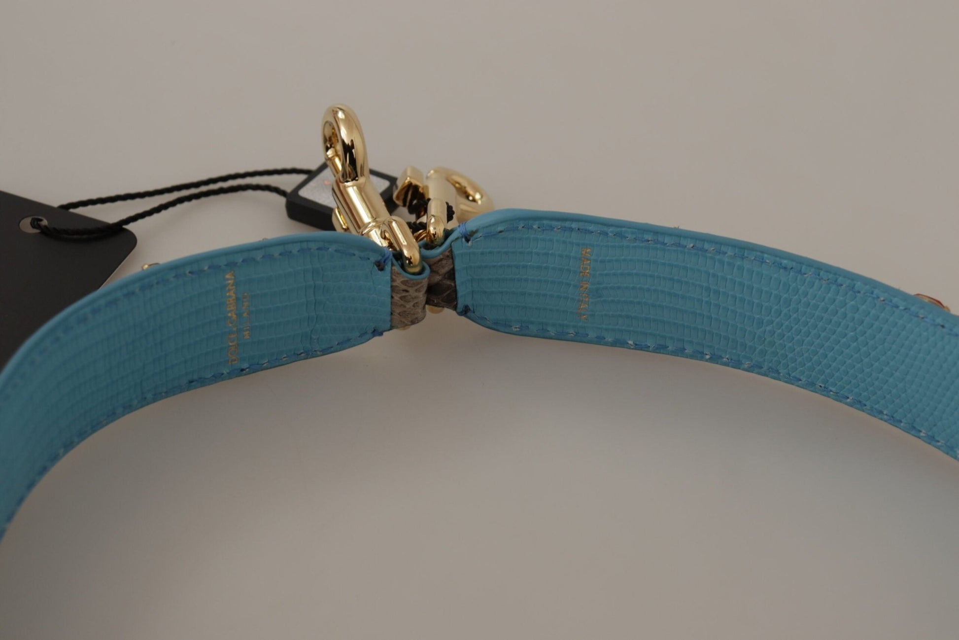 Dolce & Gabbana Elegant Python Leather Shoulder Strap Accessory - Sandy Store ByNet