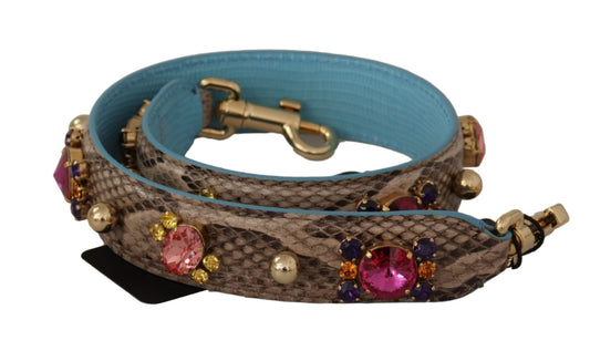 Dolce & Gabbana Elegant Python Leather Shoulder Strap Accessory - Sandy Store ByNet