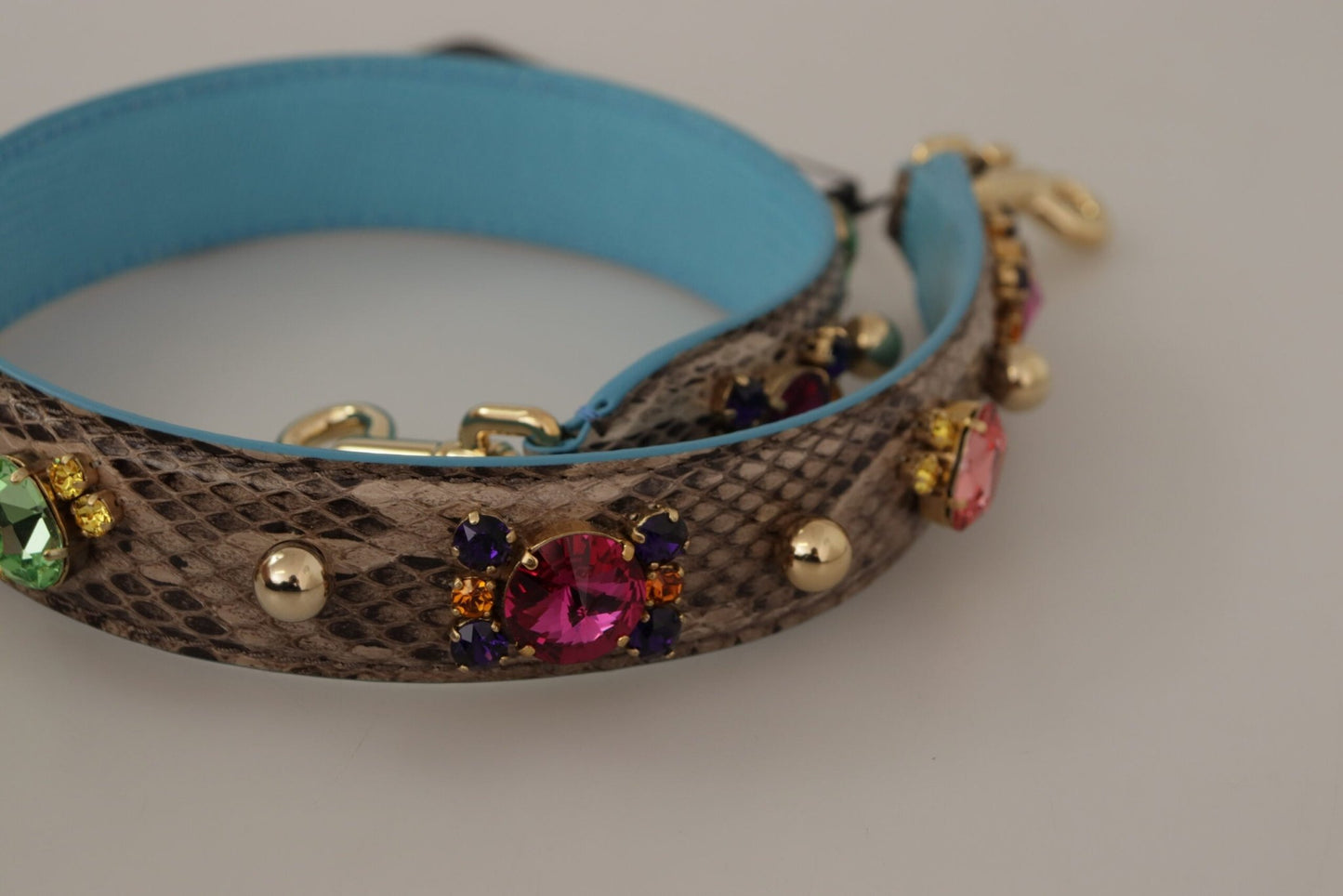 Dolce & Gabbana Elegant Python Leather Shoulder Strap Accessory - Sandy Store ByNet