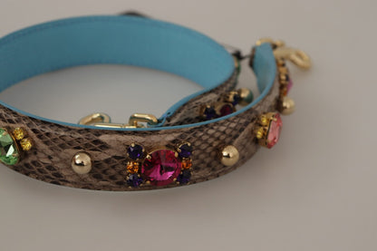 Dolce & Gabbana Elegant Python Leather Shoulder Strap Accessory - Sandy Store ByNet
