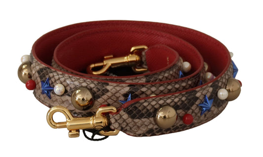 Dolce & Gabbana Elegant Python Leather Shoulder Strap - Sandy Store ByNet