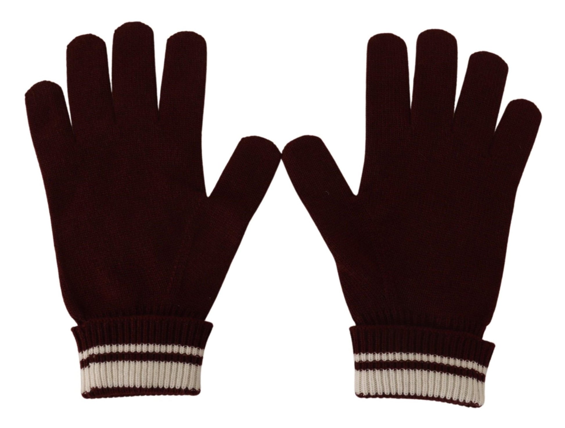 Dolce & Gabbana Elegant Red Cashmere Gloves with Crown Motif - Sandy Store ByNet