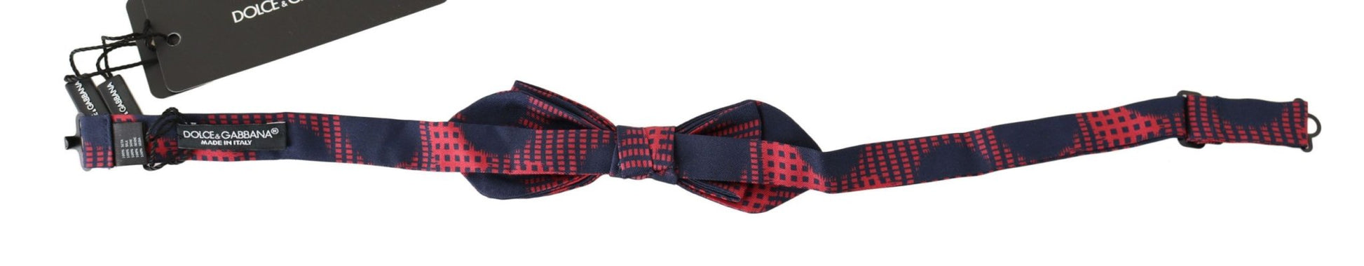 Dolce & Gabbana Elegant Red Checkered Silk Bow Tie - Sandy Store ByNet