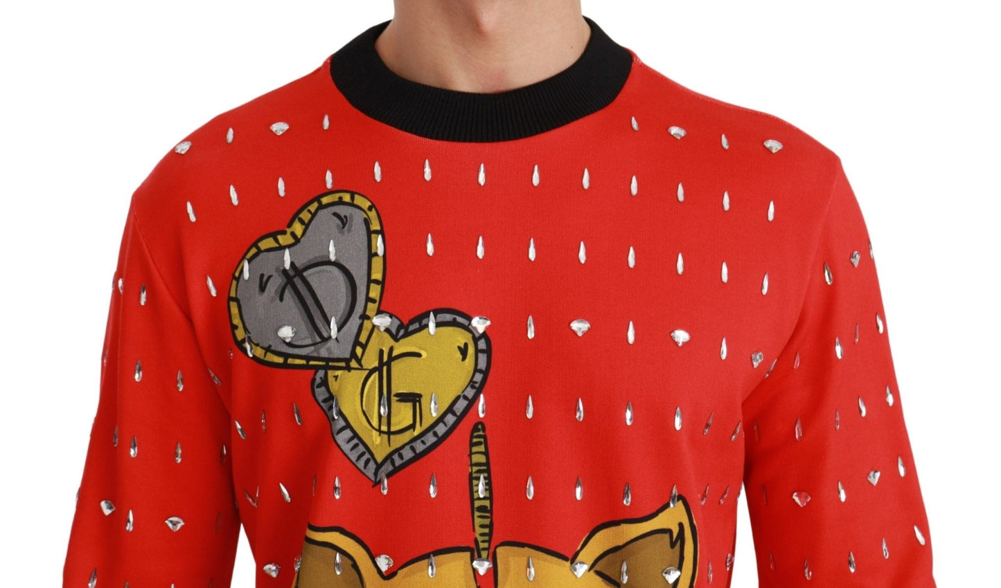 Dolce & Gabbana Elegant Red Crystal - Embellished Pullover Sweater - Sandy Store ByNet