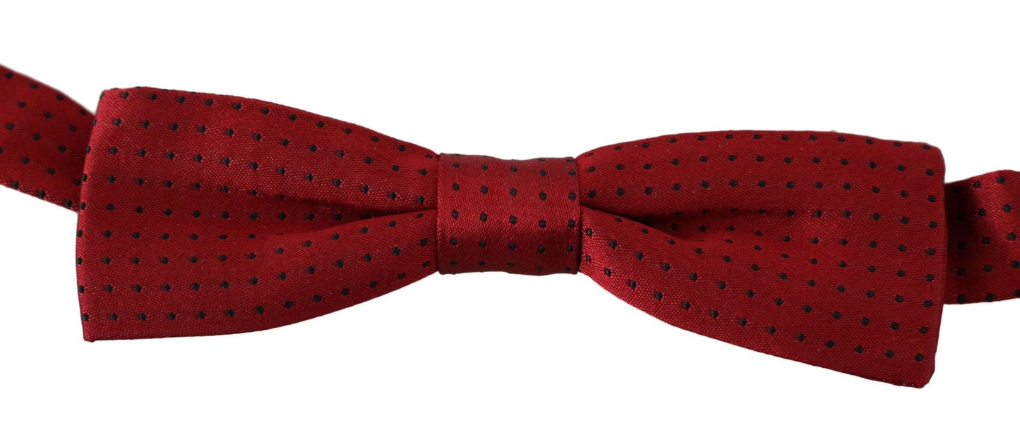 Dolce & Gabbana Elegant Red Dotted Silk Bow Tie - Sandy Store ByNet