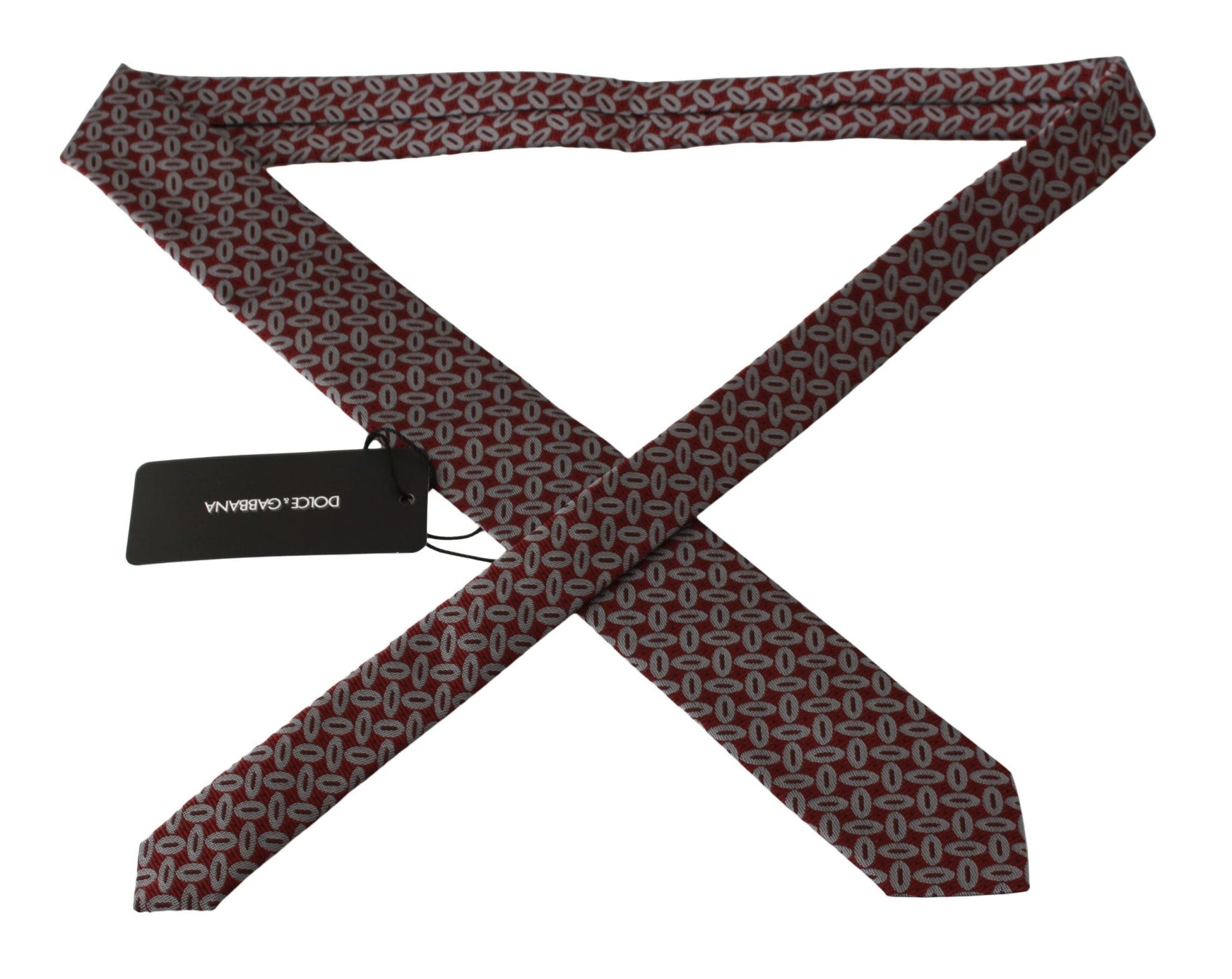 Dolce & Gabbana Elegant Red Printed Silk Neck Tie - Sandy Store ByNet