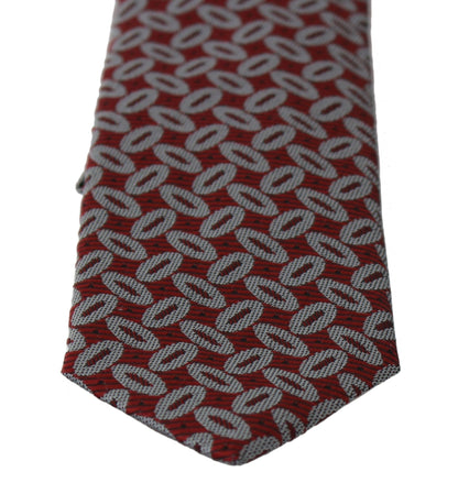 Dolce & Gabbana Elegant Red Printed Silk Neck Tie - Sandy Store ByNet