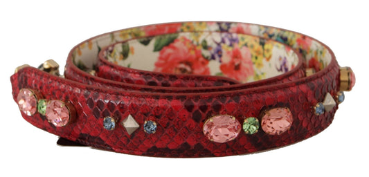 Dolce & Gabbana Elegant Red Python Leather Bag Strap - Sandy Store ByNet