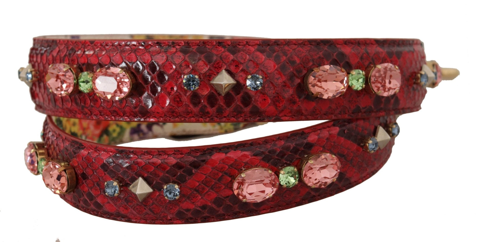 Dolce & Gabbana Elegant Red Python Leather Bag Strap - Sandy Store ByNet