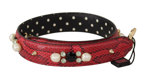 Dolce & Gabbana Elegant Red Python Leather Shoulder Strap - Sandy Store ByNet