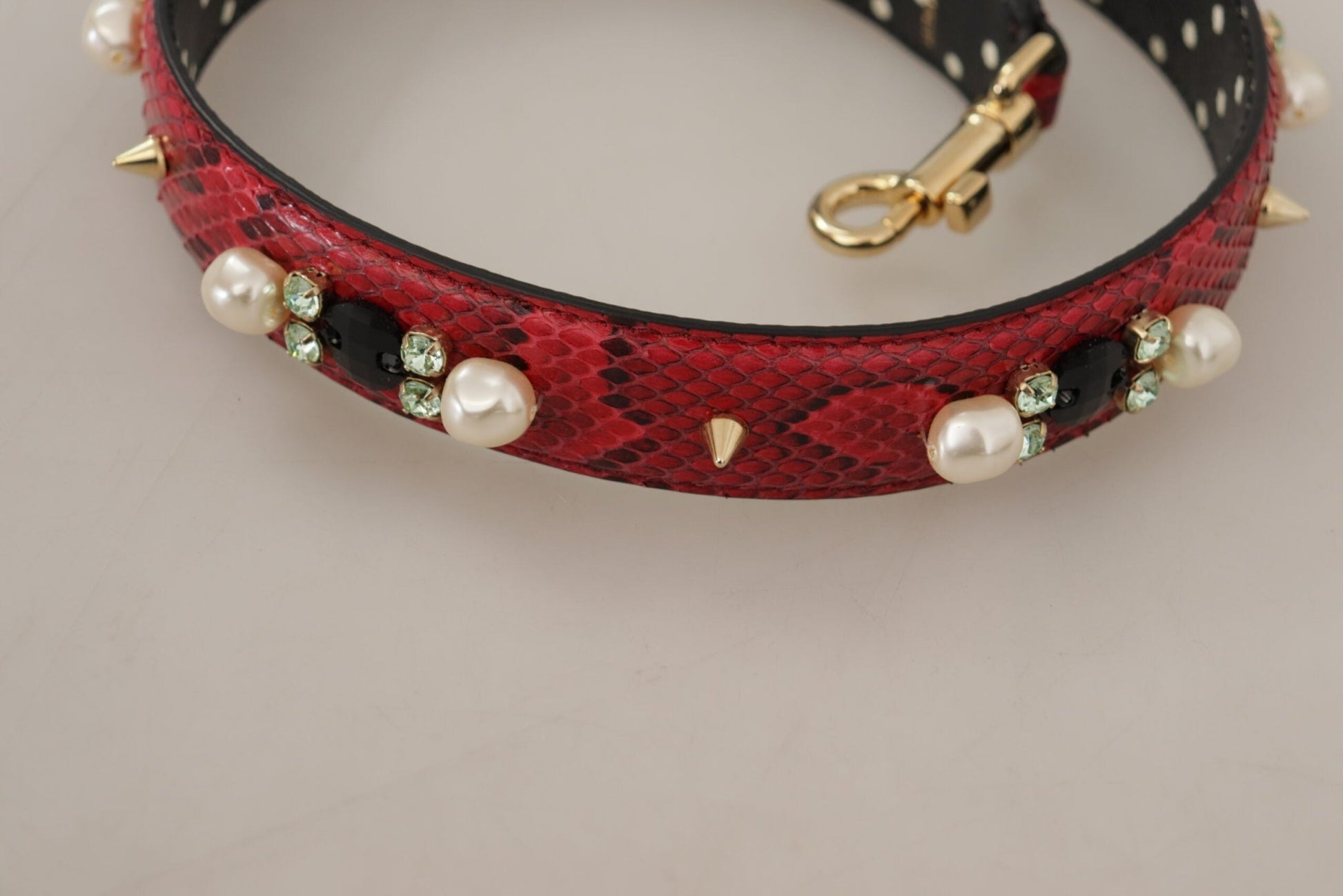 Dolce & Gabbana Elegant Red Python Leather Shoulder Strap - Sandy Store ByNet