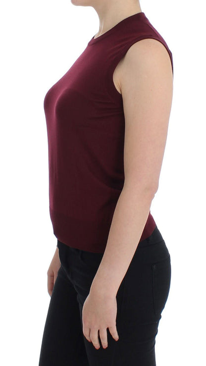 Dolce & Gabbana Elegant Red Wool Sleeveless Pullover Vest - Sandy Store ByNet