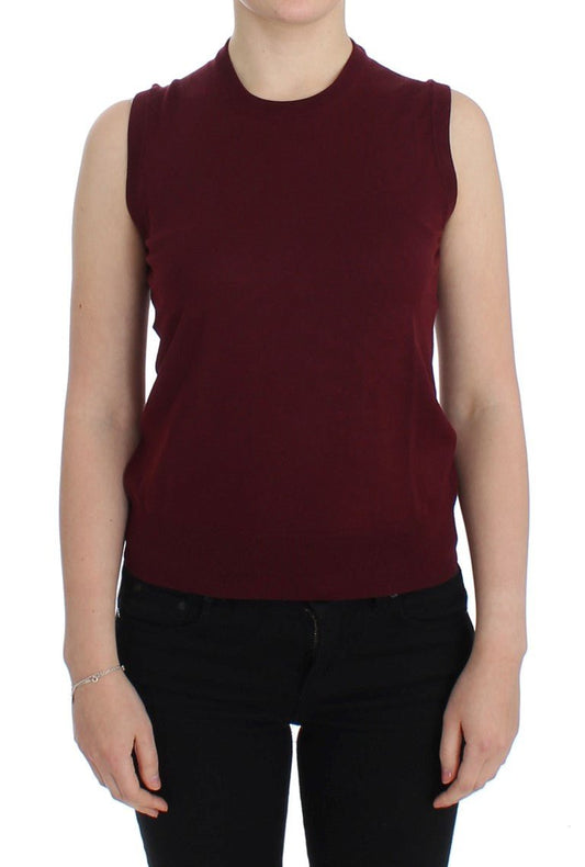 Dolce & Gabbana Elegant Red Wool Sleeveless Pullover Vest - Sandy Store ByNet
