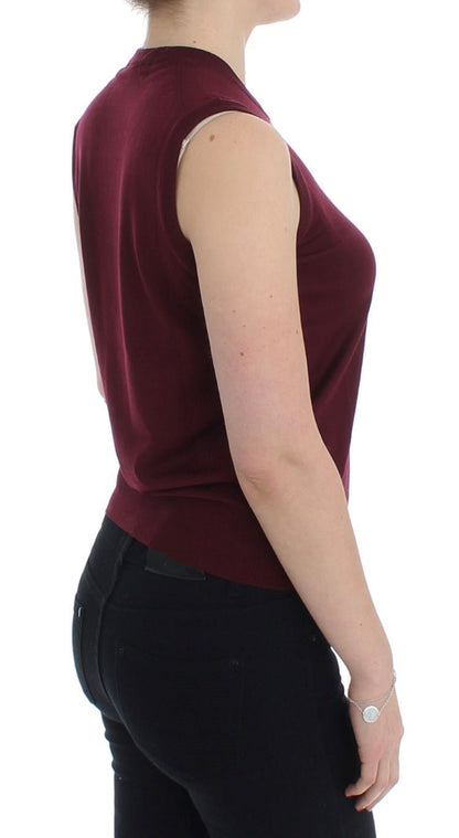 Dolce & Gabbana Elegant Red Wool Sleeveless Pullover Vest - Sandy Store ByNet