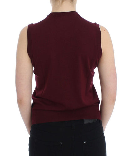 Dolce & Gabbana Elegant Red Wool Sleeveless Pullover Vest - Sandy Store ByNet