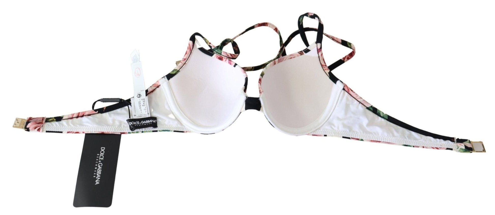 Dolce & Gabbana Elegant Rose Print Bikini Top - Sandy Store ByNet