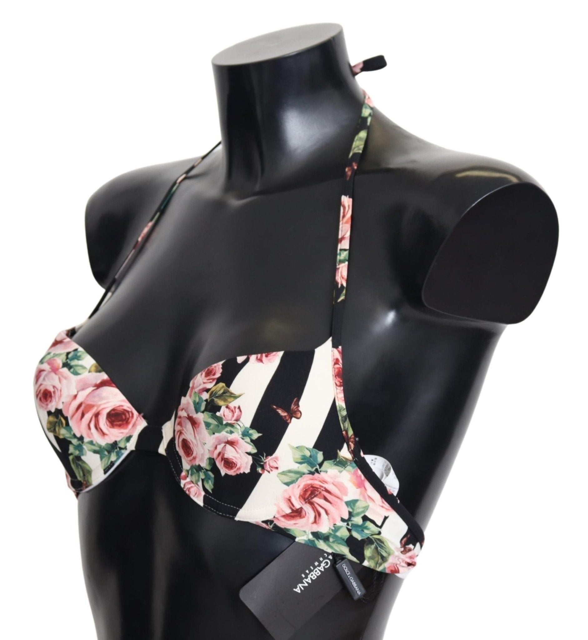 Dolce & Gabbana Elegant Rose Print Bikini Top - Sandy Store ByNet