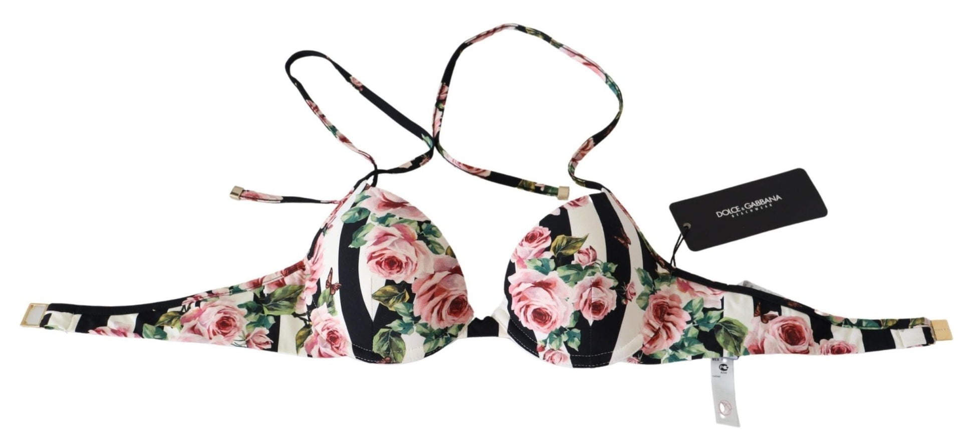 Dolce & Gabbana Elegant Rose Print Bikini Top - Sandy Store ByNet