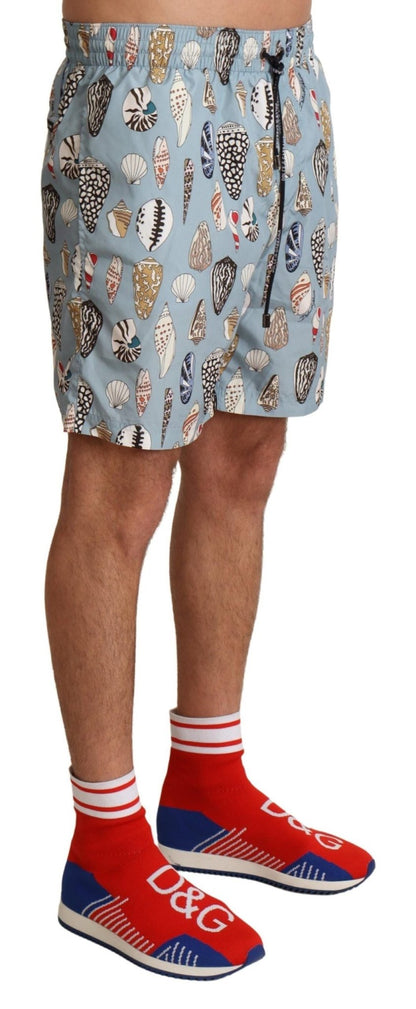 Dolce & Gabbana Elegant Seashell Print Swim Trunks - Sandy Store ByNet